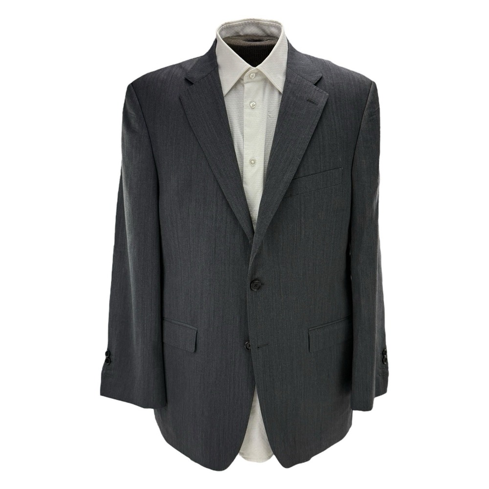 Hawes & Curtis Charcoal Wool Blazer Classic Fit 2-Button Men's 44R Double‎ Vent